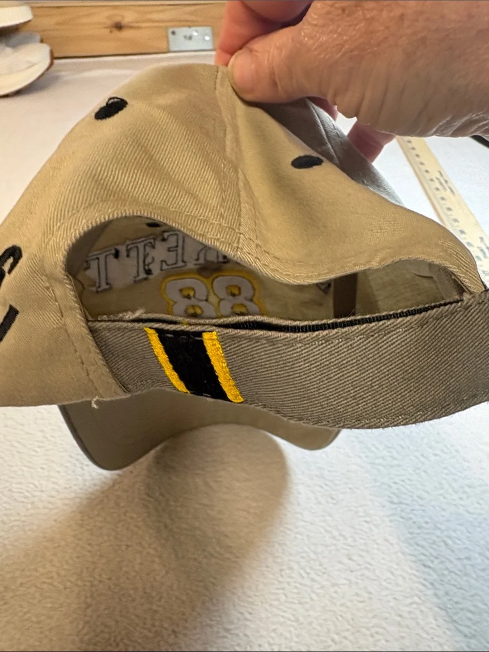 Dale Garrett 88 Khaki Black Yellow Racing Cap.